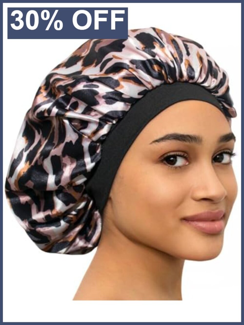 Double Layer Satin Silk Sleep Bonnet Adjustable Elastic Band Unisex Cap
